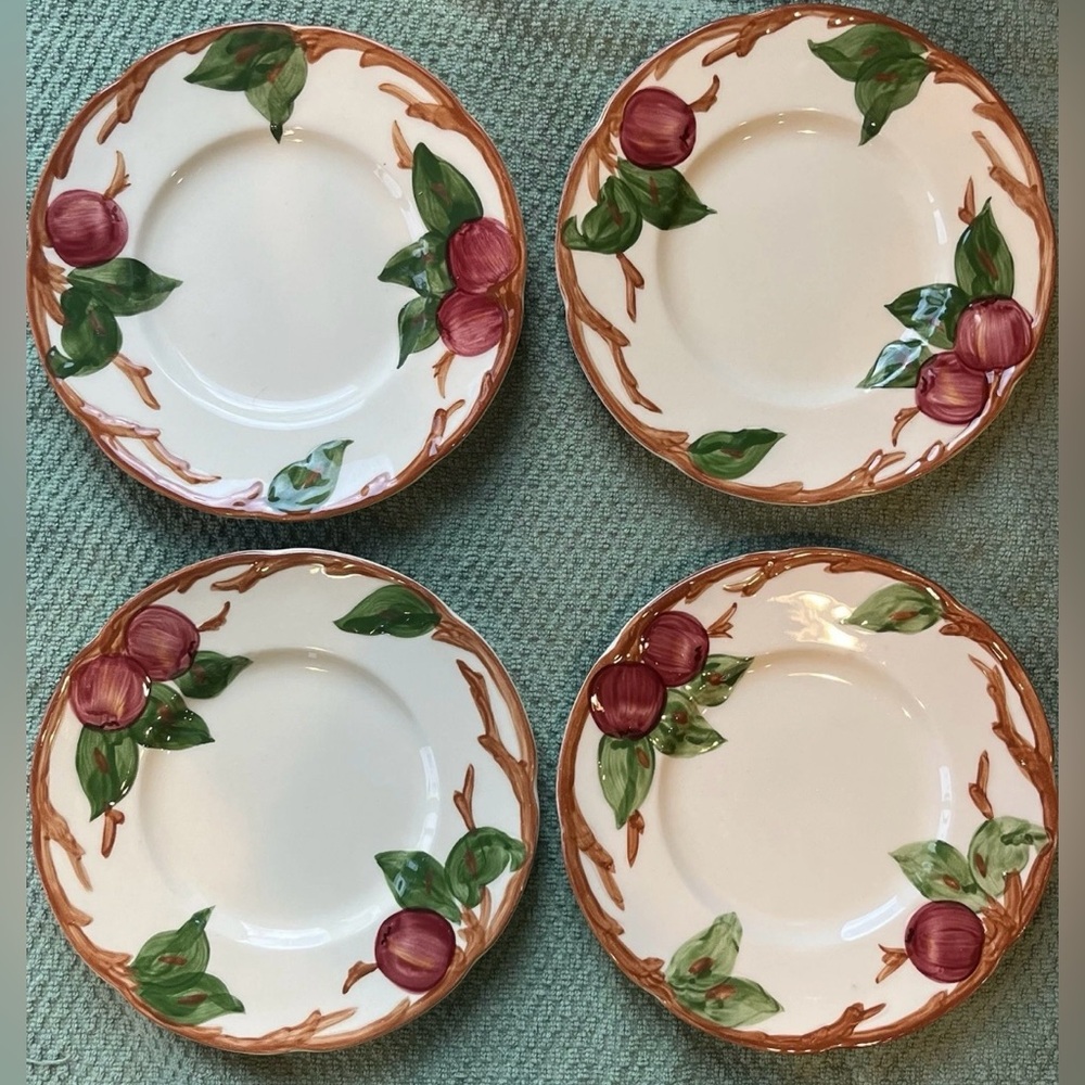 4 Vintage Franciscan Apple Dinnerware Bread Plates 6-1/2" U.S.A.